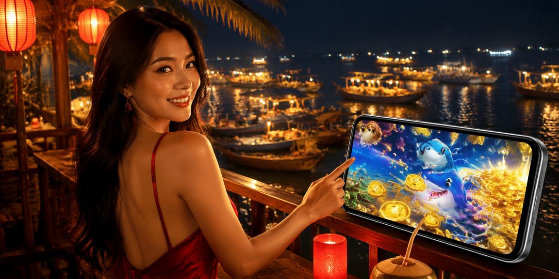 Người dùng trải nghiệm casino di động tại bãi biển Phan Thiết